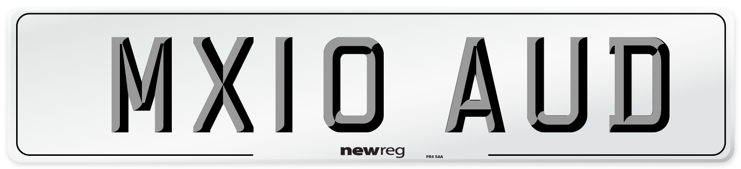 MX10 AUD Number Plate from New Reg